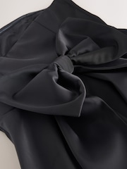 Black Tabitha Simmons X Next Satin Bow Back Bandeau Mini Dress - Image 2 of 4