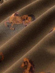 Brown Horse Print Mini Long Sleeve A-Line Seam Detail Dress - Image 6 of 7