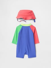 Gap Rash Guard Swimsuit & Hat Set (Newborn-24mths) - Imagen 2 de 2
