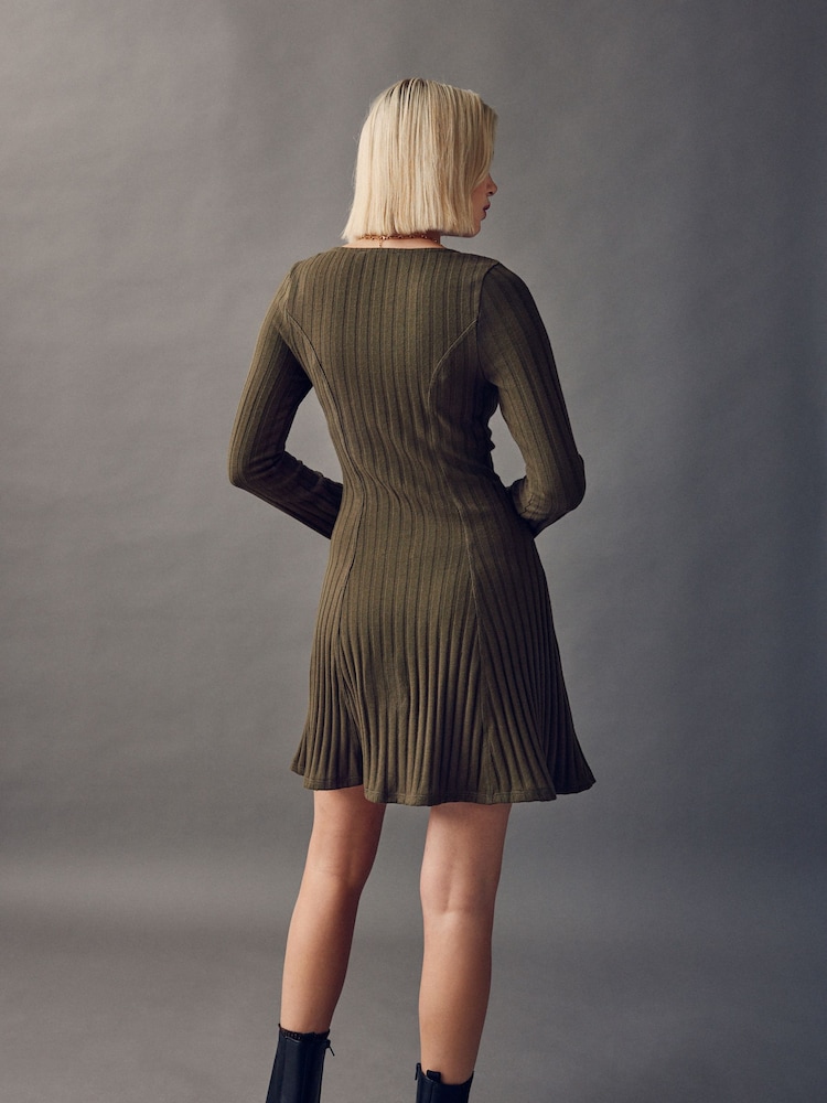 chinese dress ladies Sweater Dresses for Women 2024,Sexy Slim V-Neck Long Sleeve Ribbed Knit  Stretch Slit Solid Sweater Dress (Army Green,S) at Amazon Women's Clothing  store