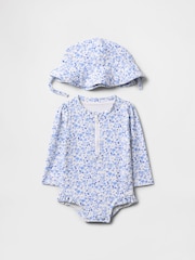 Gap Rash Guard Swimsuit & Hat Set (Newborn-24mths) - Imagen 1 de 2