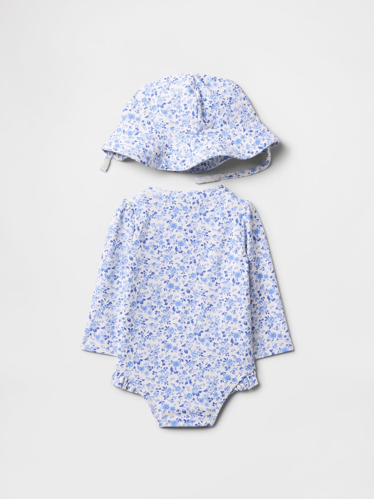Gap Rash Guard Swimsuit & Hat Set (Newborn-24mths) - Imagen 2 de 2
