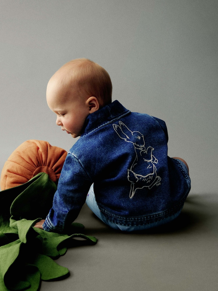 Gap Blue Peter Rabbit Knit Denim Shawl Cardigan (Newborn-24mths) - Image 1 of 5