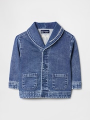 Gap Blue Peter Rabbit Knit Denim Shawl Cardigan (Newborn-24mths) - Image 2 of 5