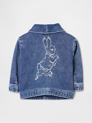 Gap Blue Peter Rabbit Knit Denim Shawl Cardigan (Newborn-24mths) - Image 3 of 5