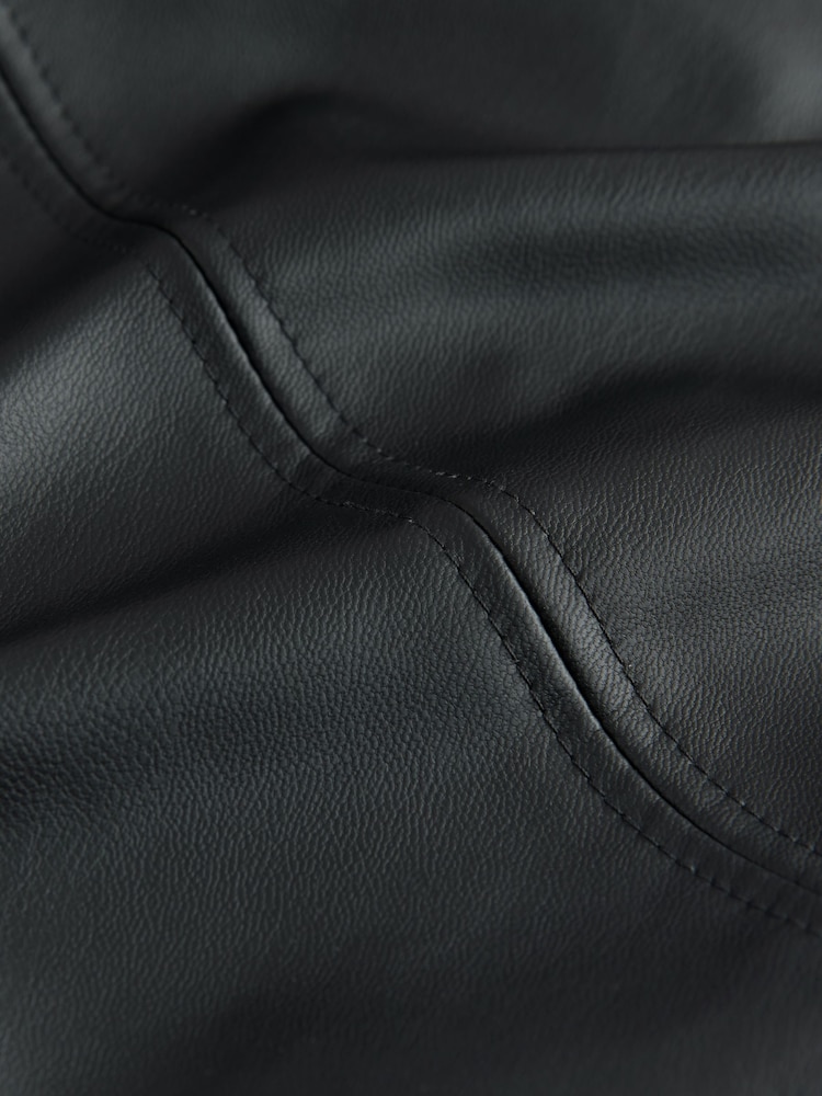 Preto - Faux Leather T-Shirt Dress - Imagem 2 de 3