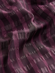 Burgundy Check Mini Tie Front Tiered Long Sleeve Dress - Image 6 of 7