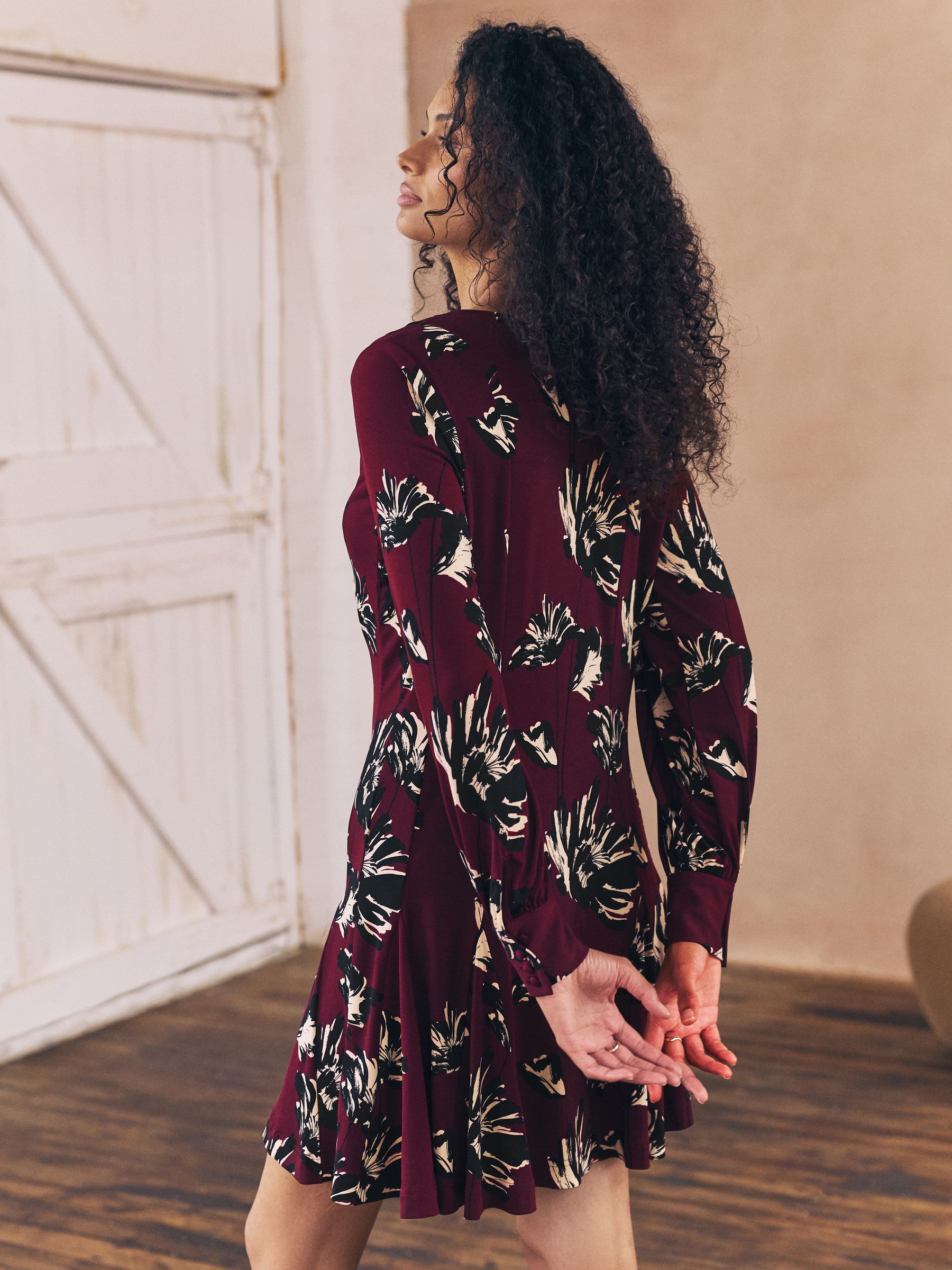 floral long sleeve dress Baltic Born Womens Katherine Maxi | Cream + Rust billowy sleeves with delicate fabric Maxigerui Women's Long Sleeve Floral