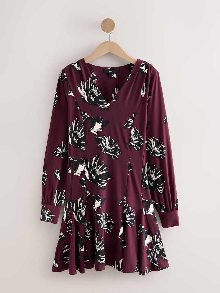 burgundy a line mini dress Sleeveless A-line Mini Dress