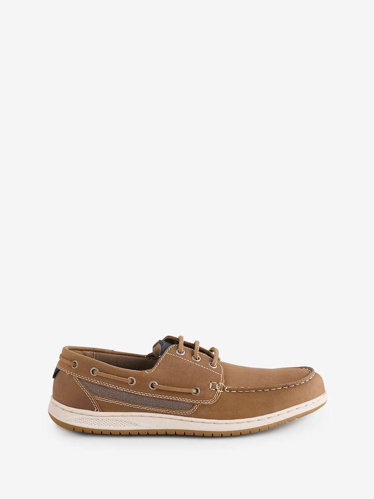 Pavers Brown Leather Lace-Up Boat Shoes - Image 1 of 7