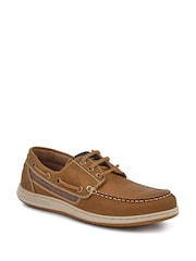 Pavers Brown Leather Lace-Up Boat Shoes - Image 3 of 7