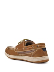 Pavers Brown Leather Lace-Up Boat Shoes - Image 4 of 7