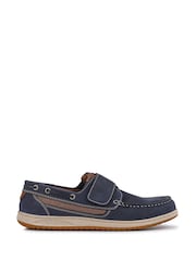 Pavers navy Leather Touch Fastening Monk Shoes - Image 1 of 5