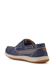 Pavers navy Leather Touch Fastening Monk Shoes - Image 3 of 5