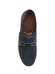 Pavers navy Leather Touch Fastening Monk Shoes - Image 4 of 5