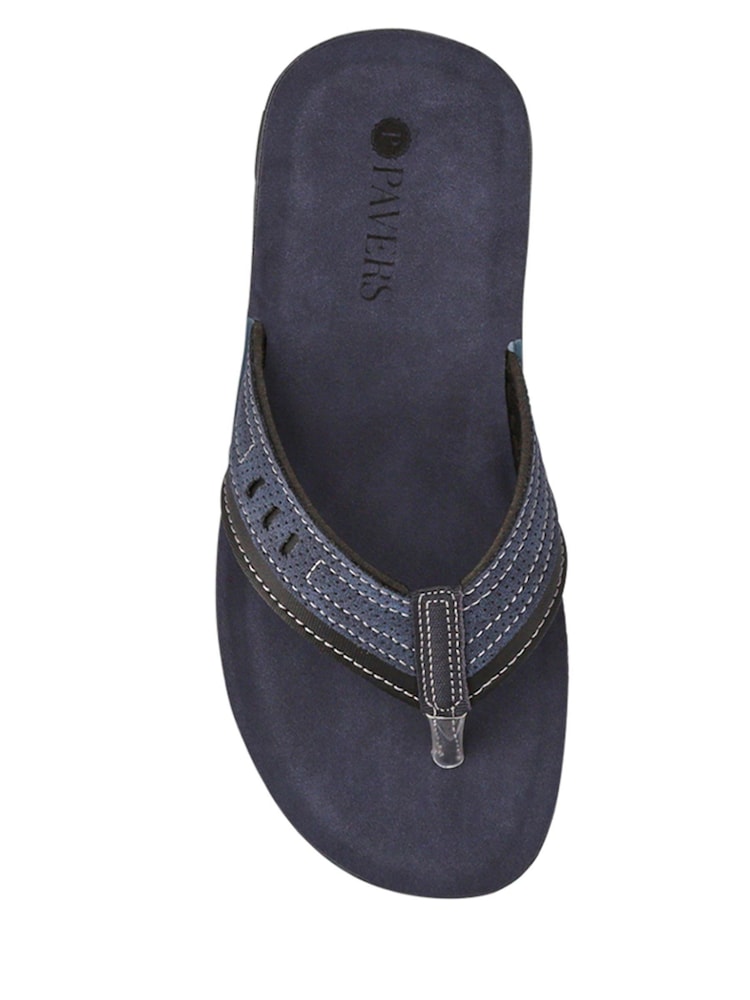 Pavers Blue Gents Toe Post Casual Sandals - Image 4 of 5