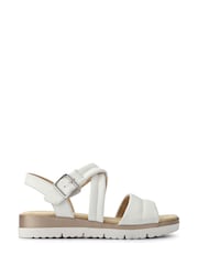 Pavers White Cushioned Buckle Up Sandals - Image 1 of 5
