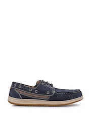 Pavers navy Leather Lace-Up Boat Shoes - Image 2 of 7