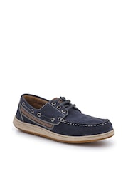 Pavers navy Leather Lace-Up Boat Shoes - Image 3 of 7