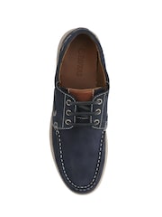 Pavers navy Leather Lace-Up Boat Shoes - Image 6 of 7