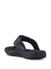 Pavers Black Leather Toe Post Sandals - Image 2 of 5