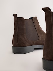 Brown Smart Suede Chelsea Boots - Image 3 of 5