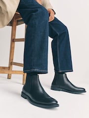 Black Smart Leather Chelsea Boots - Image 1 of 6