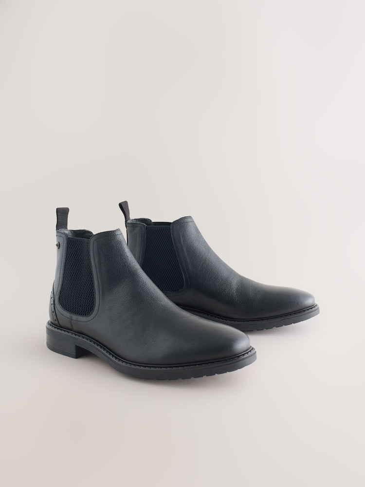 Black Leather Chelsea Boots - Image 1 of 5 Black Leather Chelsea Boots - Image 1 of 5