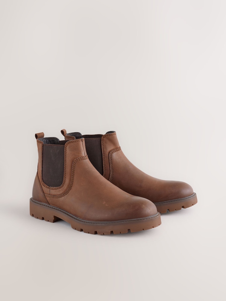 Buy Tan Brown Relaxed Chelsea Boots from Next USA display picture 2