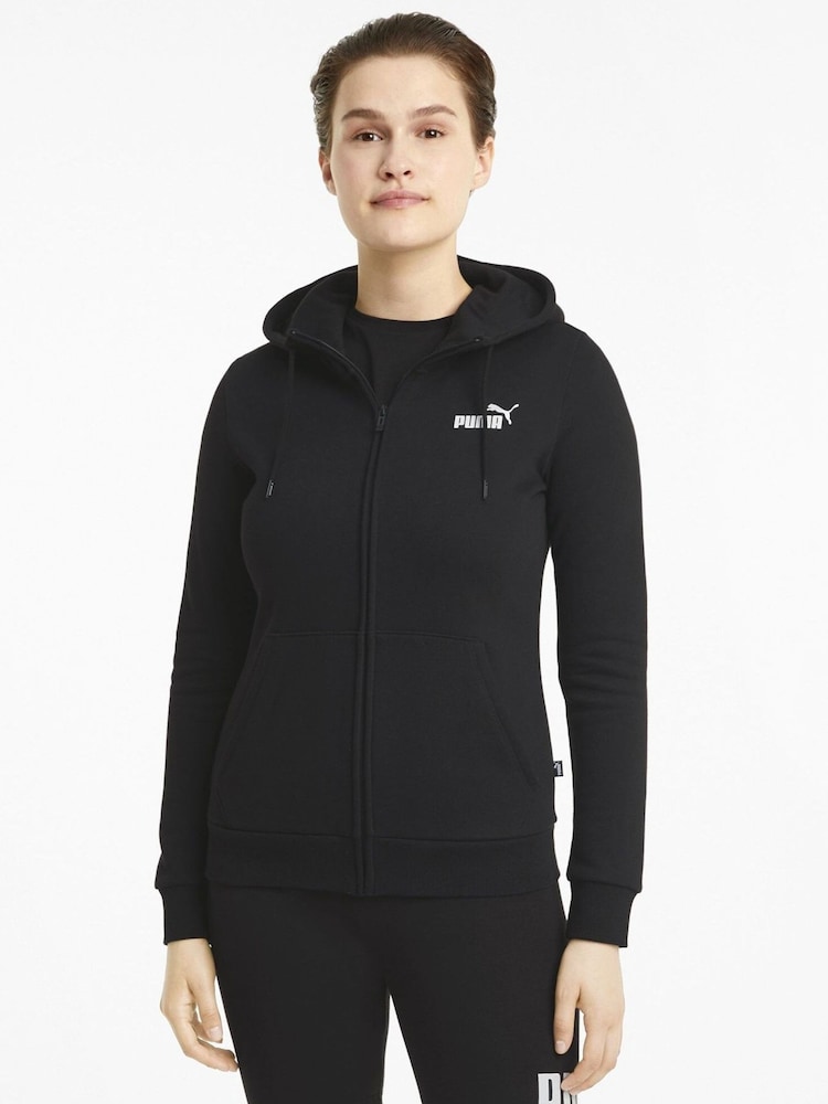 Puma Black Womens Essentials Full-Zip Hoodie - Image 2 of 6