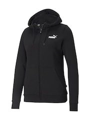 Puma Black Womens Essentials Full-Zip Hoodie - Image 5 of 6
