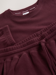 Berry Red Cosy Waffle Long Sleeve Pyjamas - Image 6 of 9
