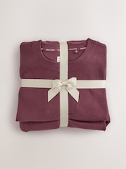Berry Red Cosy Waffle Long Sleeve Pyjamas - Image 9 of 9