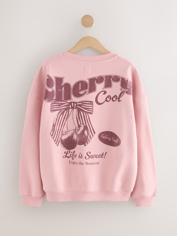 Buy Pink Cherry Sweatshirt Pyjamas from Next Luxembourg