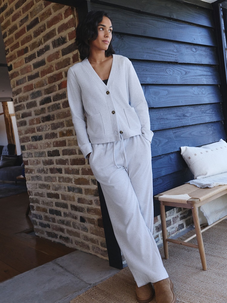 Grey Cosy Waffle Cardigan & Trousers Set - Image 1 of 10 Grey Cosy Waffle Cardigan & Trousers Set - Image 1 of 10