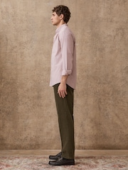 Khaki Green Straight Fit Smart Cotton Rich Cord Trousers - Image 4 of 11