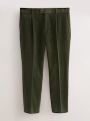 Khaki Green Straight Fit Smart Cotton Rich Cord Trousers - Image 7 of 11