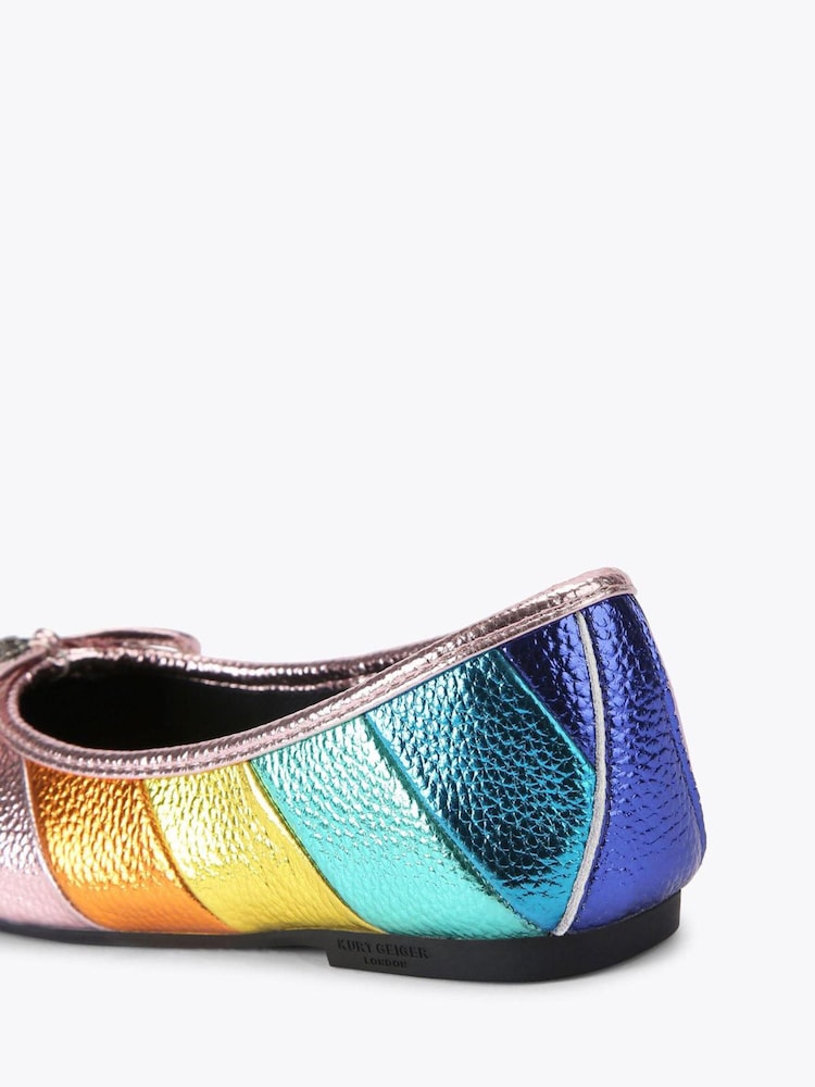 Kurt Geiger London Junior Pink Mini Eagle Ballerina Pumps - Image 4 of 4 Kurt Geiger London Junior Pink Mini Eagle Ballerina Pumps - Image 4 of 4