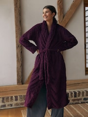 Berry Red Argyle Cosy Fleece Robe - Image 1 of 8