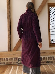 Berry Red Argyle Cosy Fleece Robe - Image 2 of 8