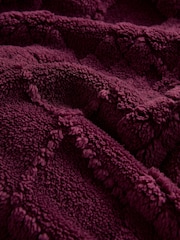 Berry Red Argyle Cosy Fleece Robe - Image 7 of 8