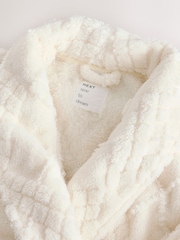 Cream Argyle Cosy Fleece Robe - Image 8 of 9