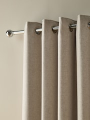 Natural Soft Weave Linen Blend Blackout/Thermal Eyelet Curtains - Image 1 of 6