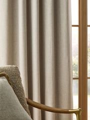 Natural Soft Weave Linen Blend Blackout/Thermal Eyelet Curtains - Image 5 of 6