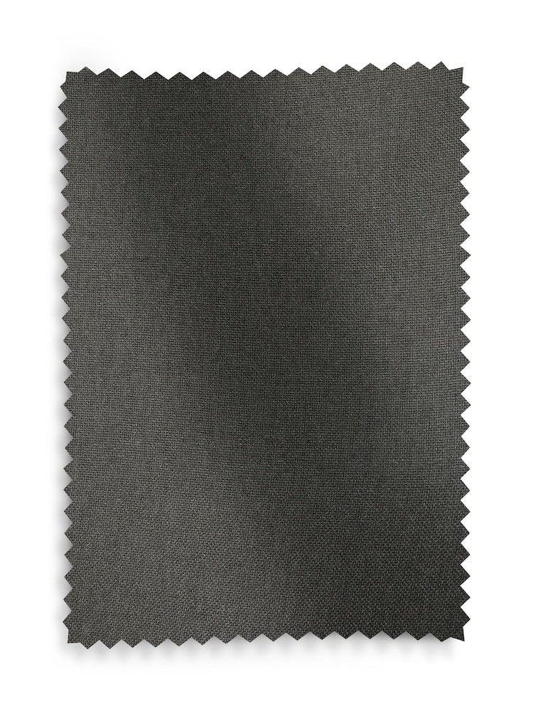 Charcoal Grey Soft Weave Linen Blend Blackout/Thermal Eyelet Curtains - Image 6 of 6