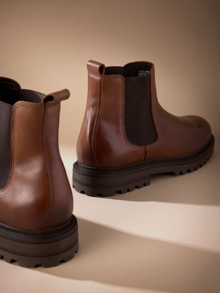 Brown Signature Leather Chelsea Boots - Image 2 of 5
