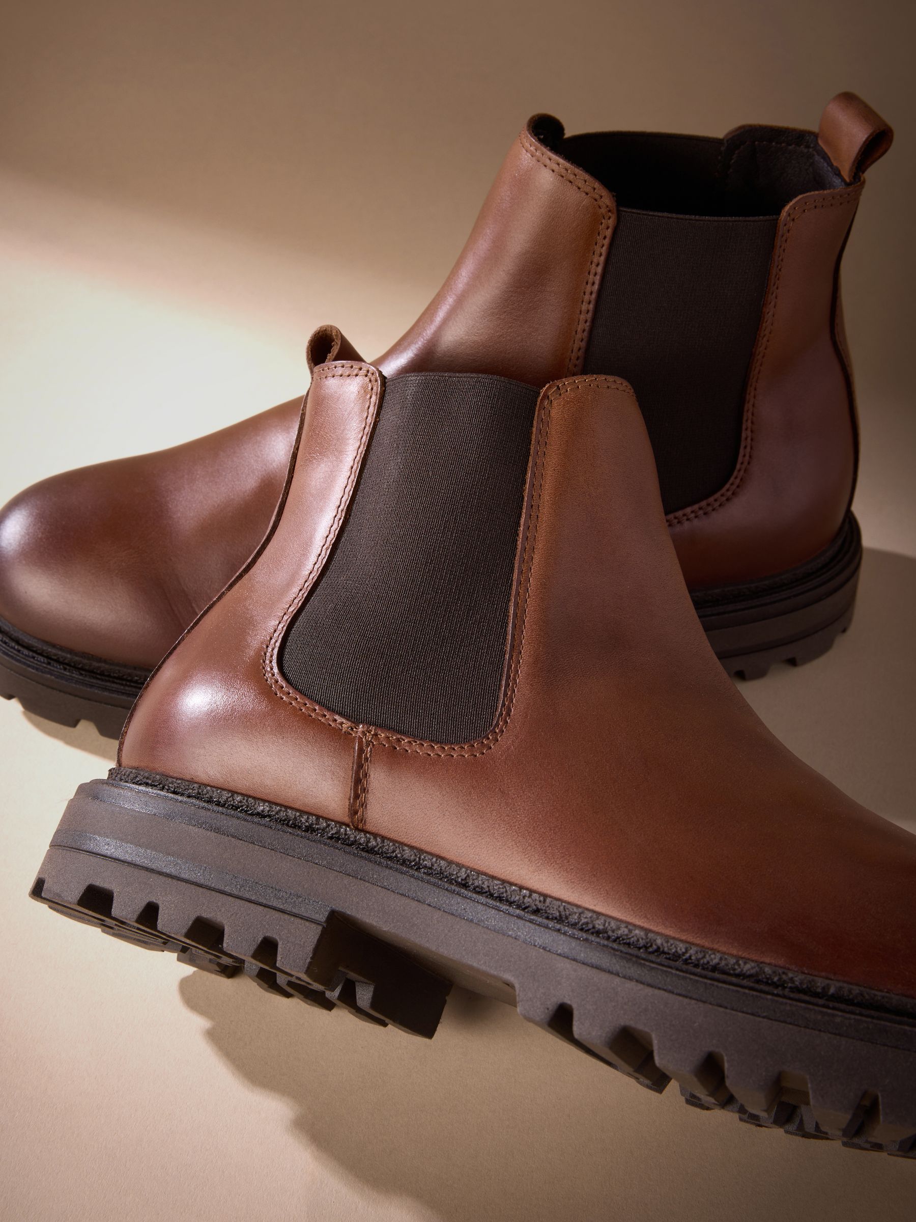 Buy Brown Signature Leather Chelsea Boots from Next USA