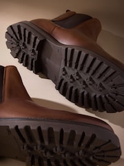 Brown Signature Leather Chelsea Boots - Image 4 of 5