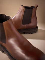 Brown Signature Leather Chelsea Boots - Image 5 of 5
