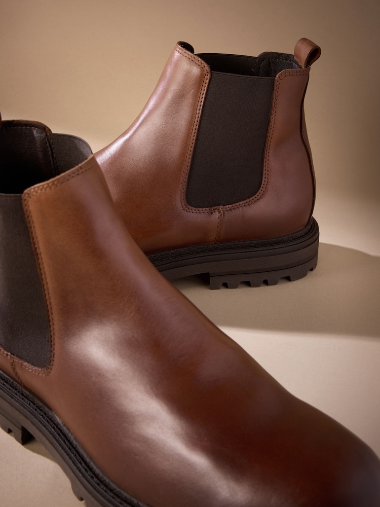 Brown Signature Leather Chelsea Boots - Image 5 of 5